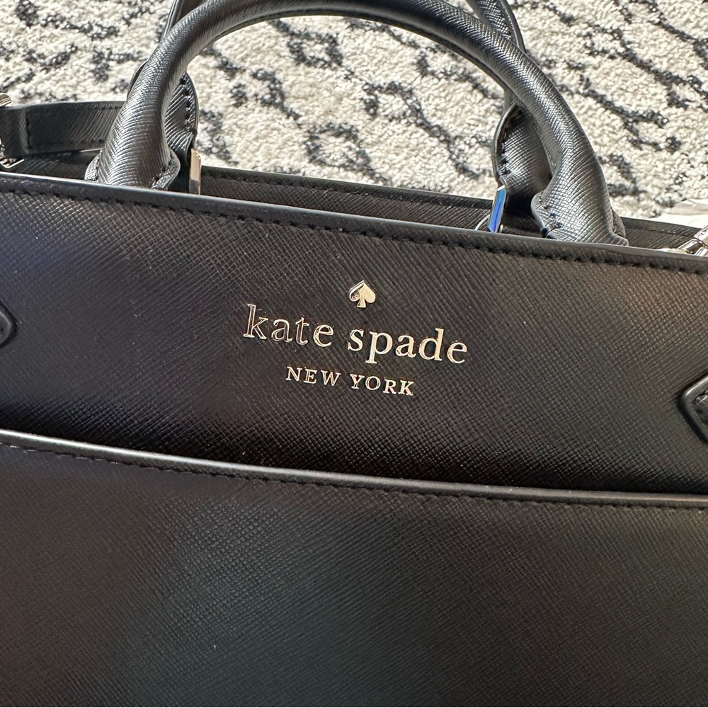 NWT Kate Spade New York Staci Black Medium Satchel Saffiano Leather Crosssbody - Picture 14 of 16
